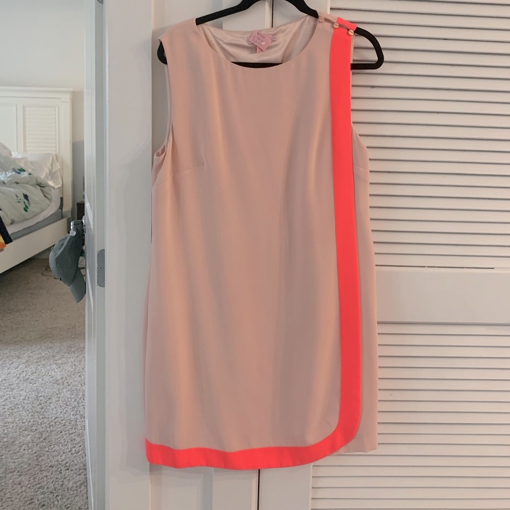 Ted Baker sheath dress. Rose pink and neon pink. So comfy and flattering
